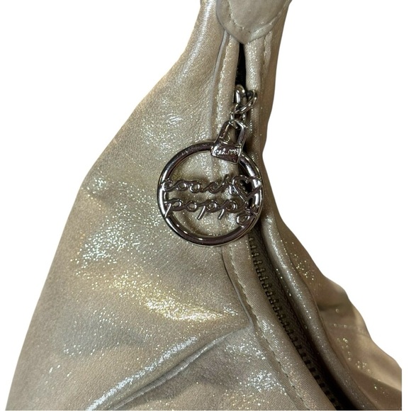 Rare Coach Poppy Metallic Champagne Leather Shoulder Hobo Bag Style 16374 - Picture 6 of 16